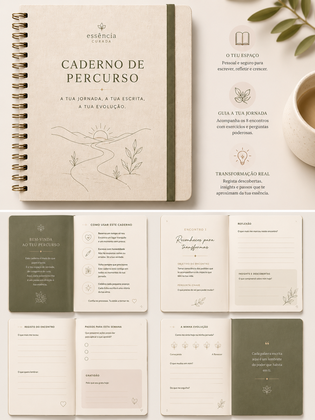 Mockup do Caderno de Percurso da Aluna